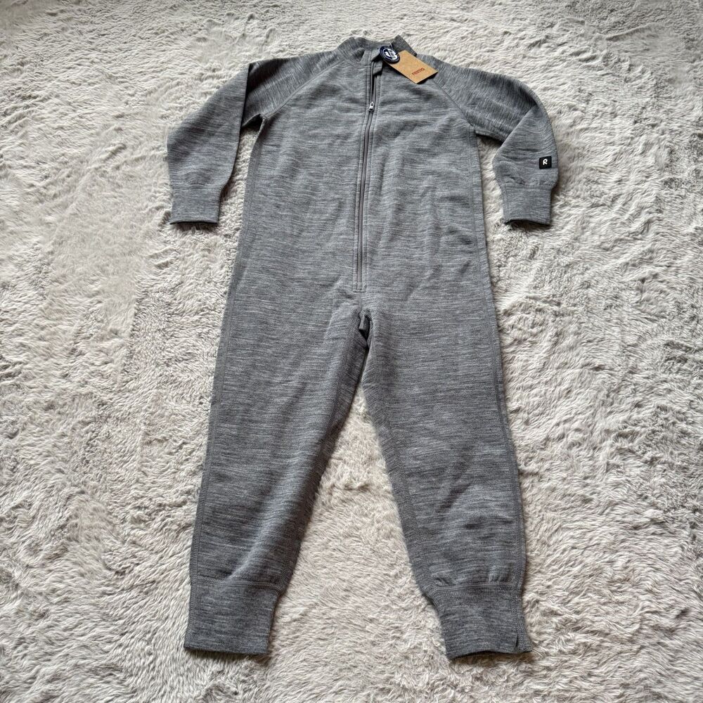 NWT REIMA PARVIN MERINO WOOL JUMPSUIT SZ 116CM 6Y MELANGE GRAY
